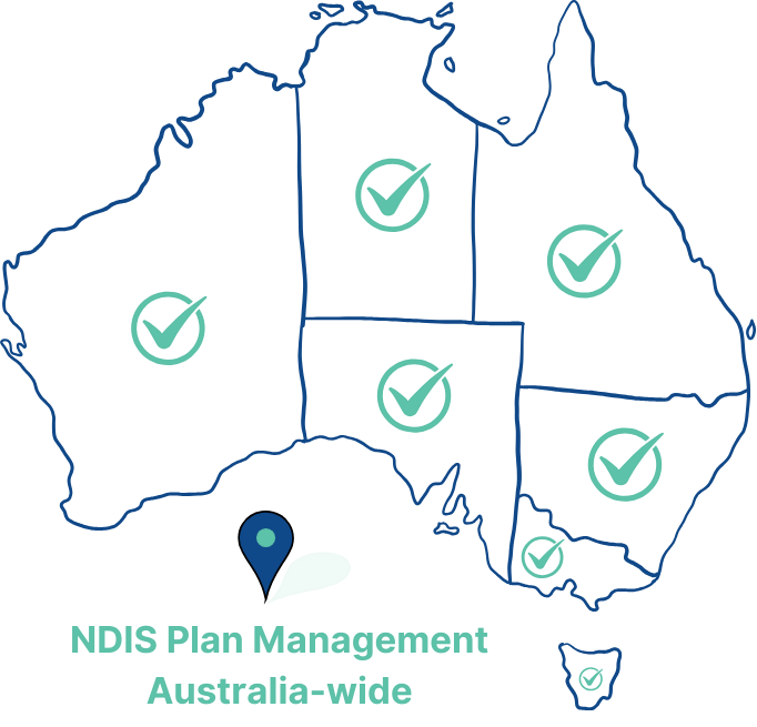 ndis-plan-management-australia-wide with australia map